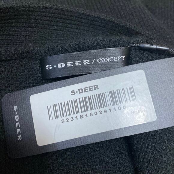 NEW S. Deer Womens Black Sleeveless Knit Asymmetric Button Up Cardigan Sweater S - Picture 4 of 5